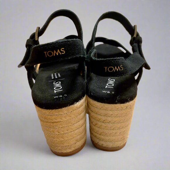 TOMS black Willow wedge, size 8.5, NEW IN BOX! - Picture 2 of 4